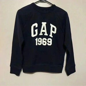 GAP Kids Girls Jumper Size Large Navy Blue 100% Cotton Pullover